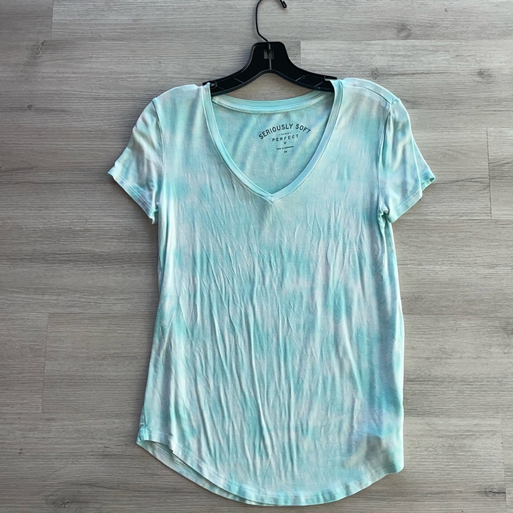 Aeropostale seriously soft tie dye blue shirt v neck XS